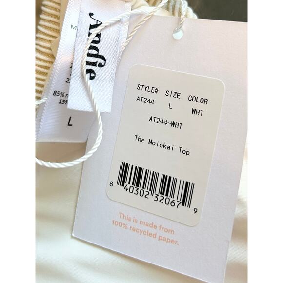 Andie Swim The Molokai Bikini Top White L NWT - Picture 5 of 6